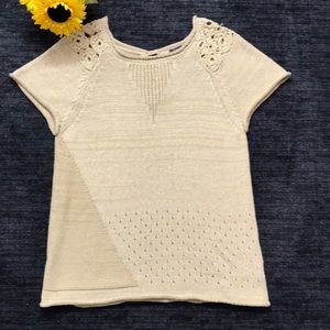 Piazza Sempione Cream Short Sleeve Sweater